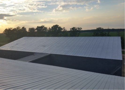 Rusting metal roof sealed with a continuous polyurea membrane